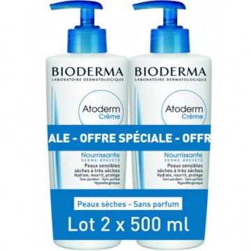 Bioderma - Atoderm crème nourrissante 2x500ml